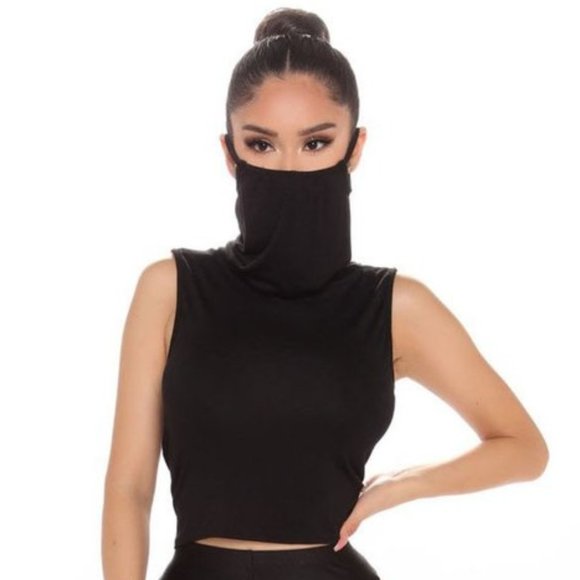 Fashion Nova Tops - NWT Fashion Nova Mask Top in Black Size M